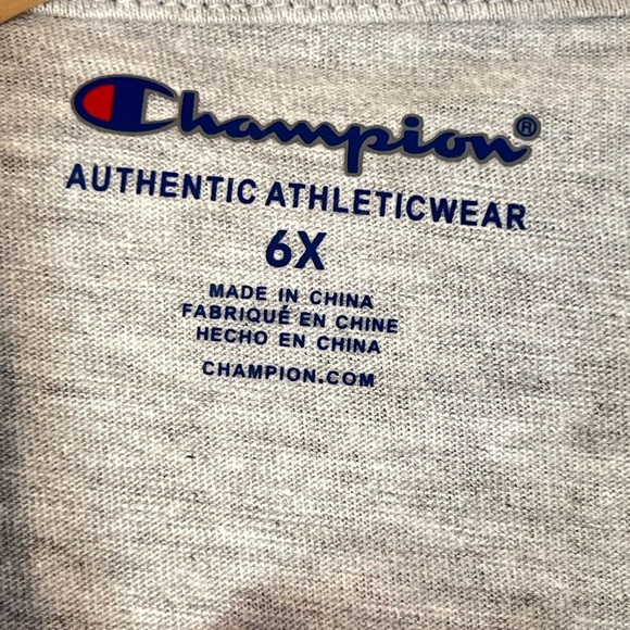 Champion Girls Long Sleeve Shirt 6X Authentic Athletic Wear Gray Soft Pocket - Picture 12 of 12